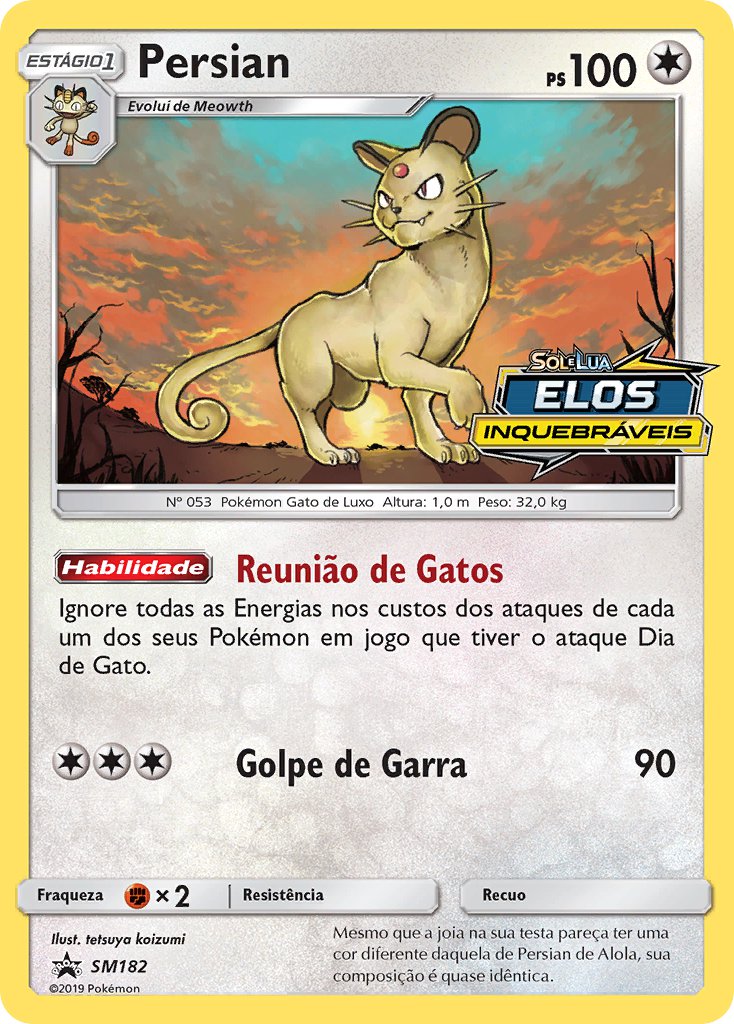 Persian SM182 — Sun & Moon Promos (Portuguese Pokémon TCG card)