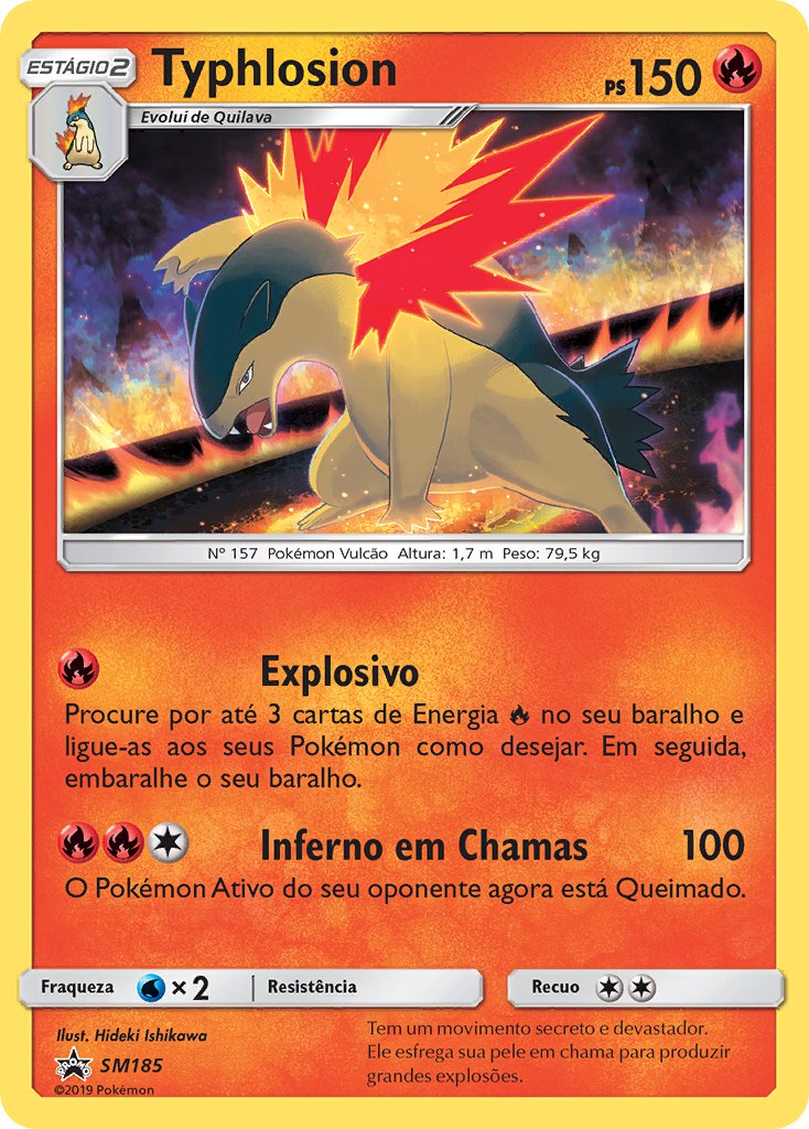 Typhlosion SM185 — Sun & Moon Promos (Portuguese Pokémon TCG card)