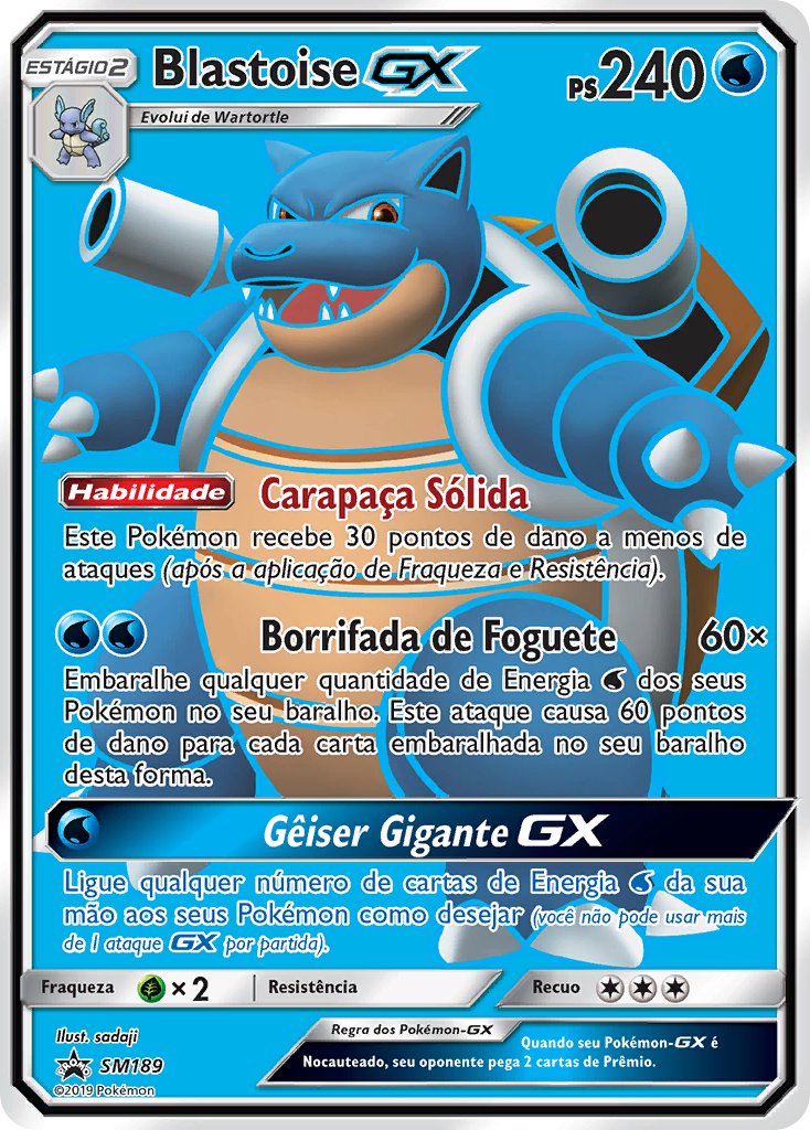 Blastoise GX SM189 — Sun & Moon Promos (Portuguese Pokémon TCG card)