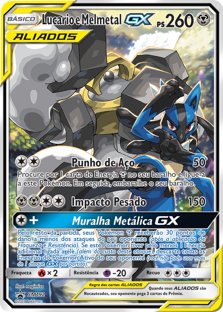 Lucario e Melmetal GX SM192 — Sun & Moon Promos (Portuguese Pokémon TCG card)