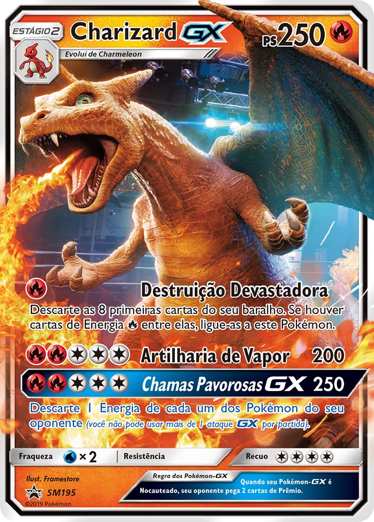 Charizard GX SM195 — Sun & Moon Promos (Portuguese Pokémon TCG card)