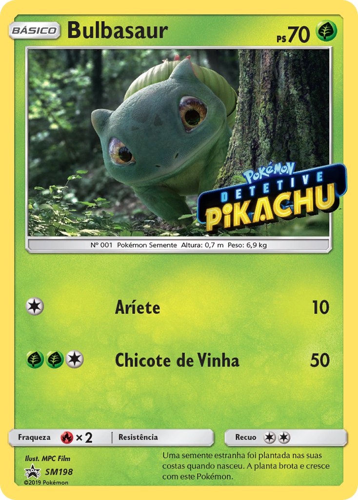 Bulbasaur SM198 — Sun & Moon Promos (Portuguese Pokémon TCG card)