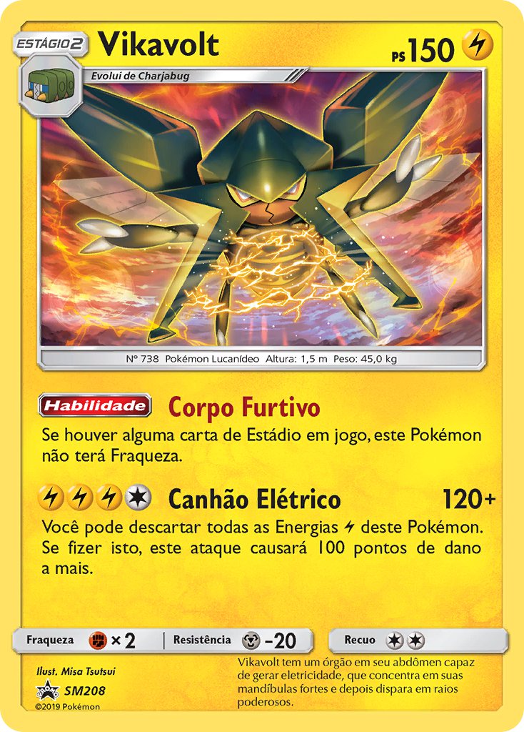 Vikavolt SM208 — Sun & Moon Promos (Portuguese Pokémon TCG card)