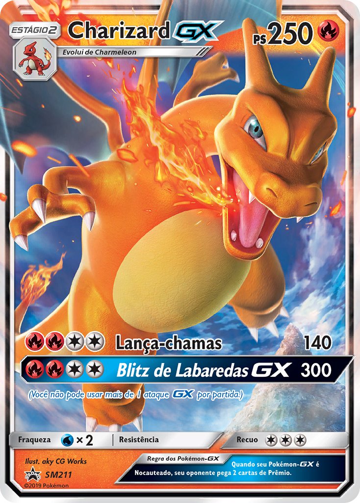 Charizard GX SM211 — Sun & Moon Promos (Portuguese Pokémon TCG card)