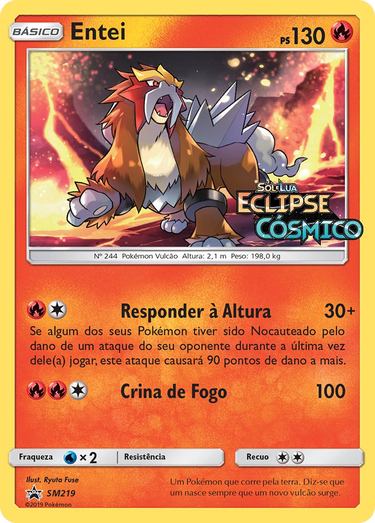 Entei SM219 — Sun & Moon Promos (Portuguese Pokémon TCG card)