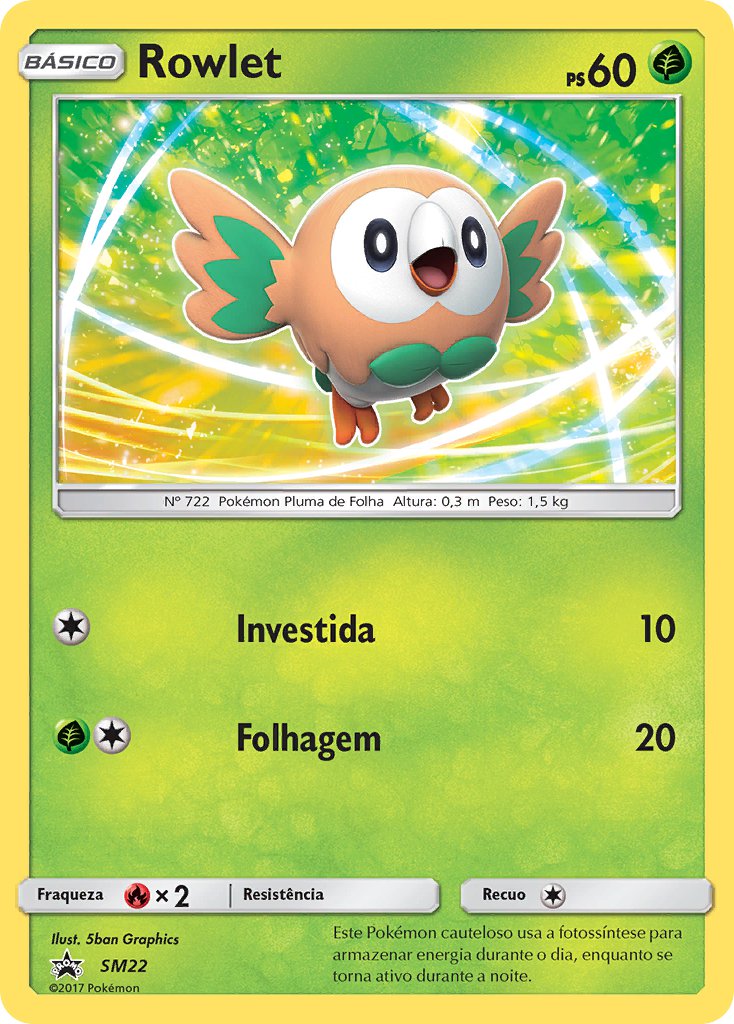 Rowlet SM22 — Sun & Moon Promos (Portuguese Pokémon TCG card)