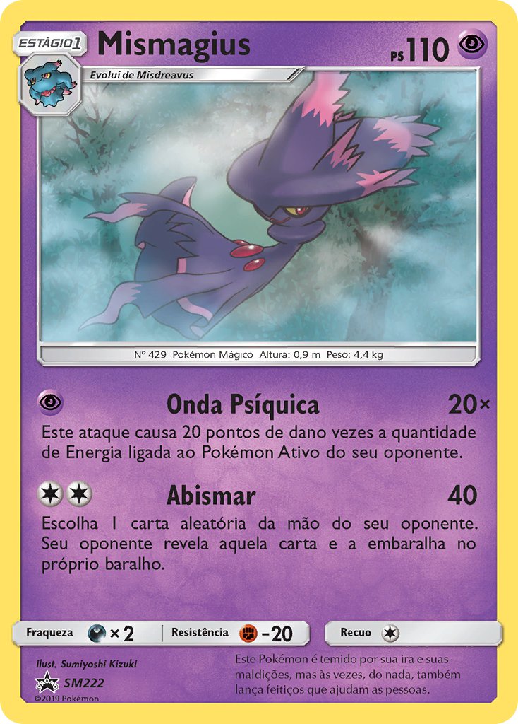 Mismagius SM222 — Sun & Moon Promos (Portuguese Pokémon TCG card)