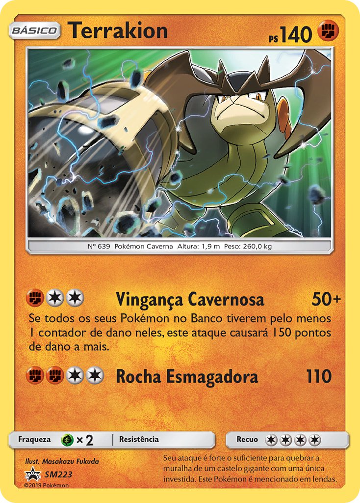 Terrakion SM223 — Sun & Moon Promos (Portuguese Pokémon TCG card)