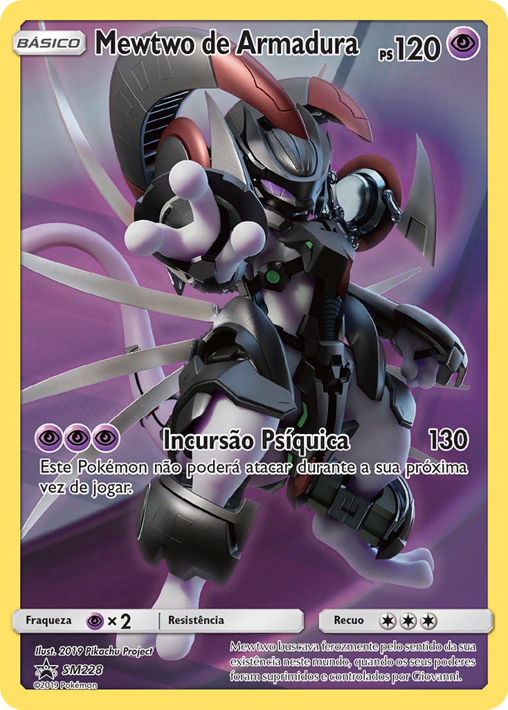 Armored Mewtwo SM228 — Sun & Moon Promos (Portuguese Pokémon TCG card)
