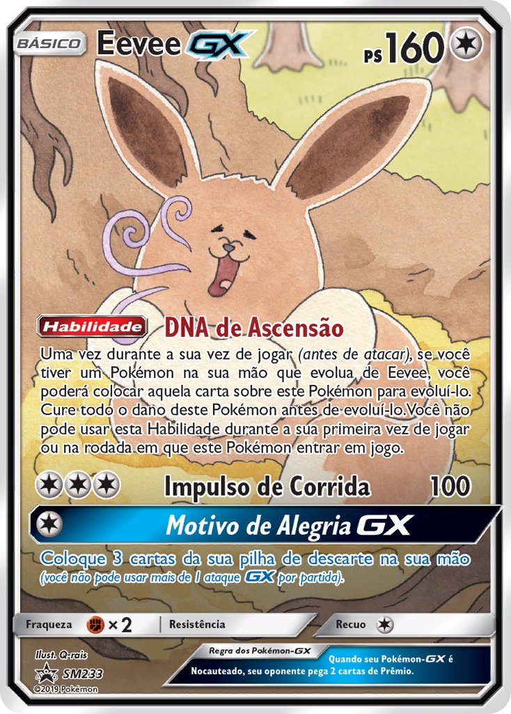 Eevee GX SM233 — Sun & Moon Promos (Portuguese Pokémon TCG card)