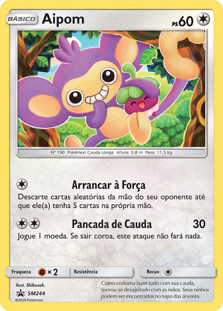 Aipom SM244 — Sun & Moon Promos (Portuguese Pokémon TCG card)