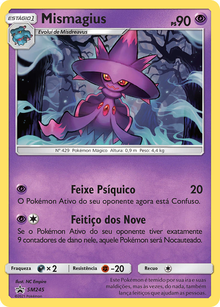 Mismagius SM245 — Sun & Moon Promos (Portuguese Pokémon TCG card)