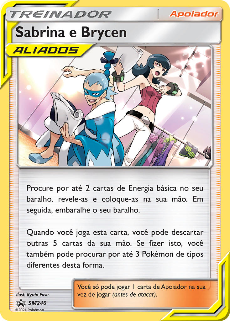 Sabrina e Brycen SM246 — Sun & Moon Promos (Portuguese Pokémon TCG card)