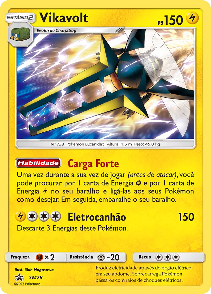 Vikavolt SM28 — Sun & Moon Promos (Portuguese Pokémon TCG card)