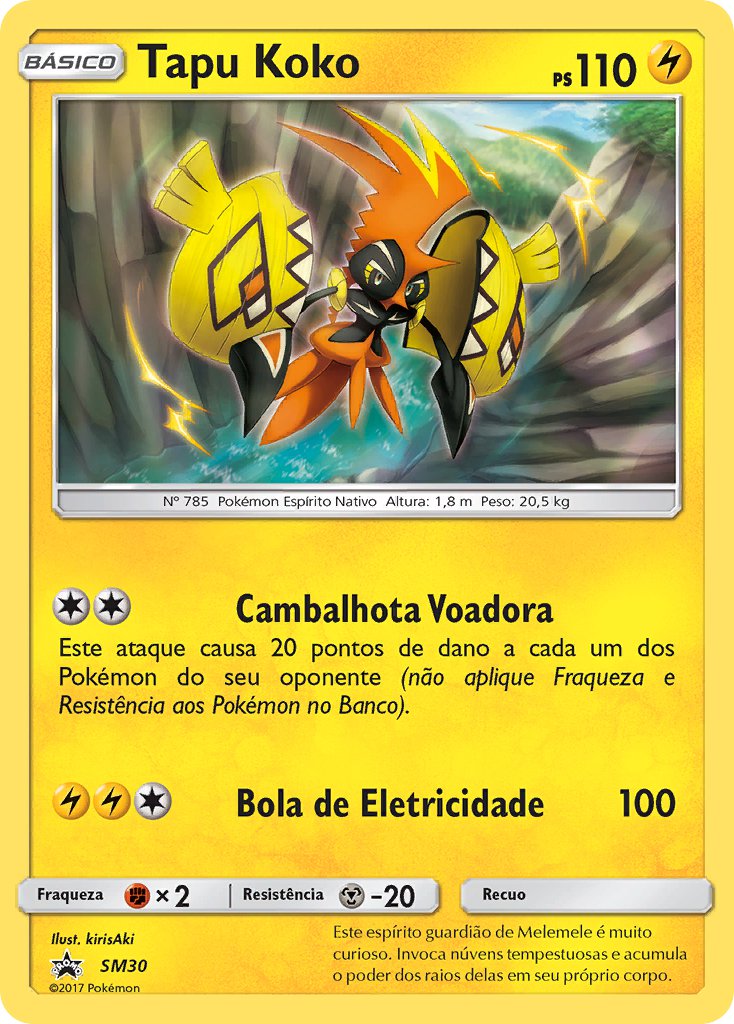 Tapu Koko SM30 — Sun & Moon Promos (Portuguese Pokémon TCG card)