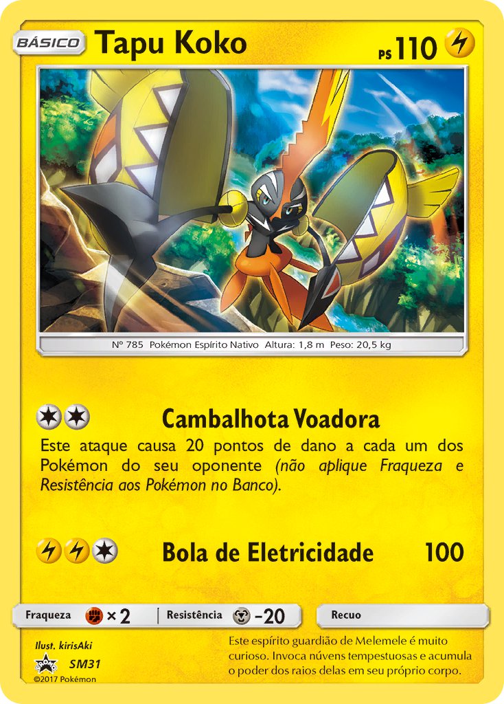 Tapu Koko SM31 — Sun & Moon Promos (Portuguese Pokémon TCG card)