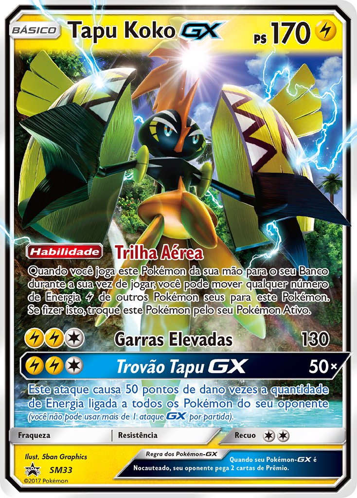 Tapu Koko GX SM33 — Sun & Moon Promos (Portuguese Pokémon TCG card)
