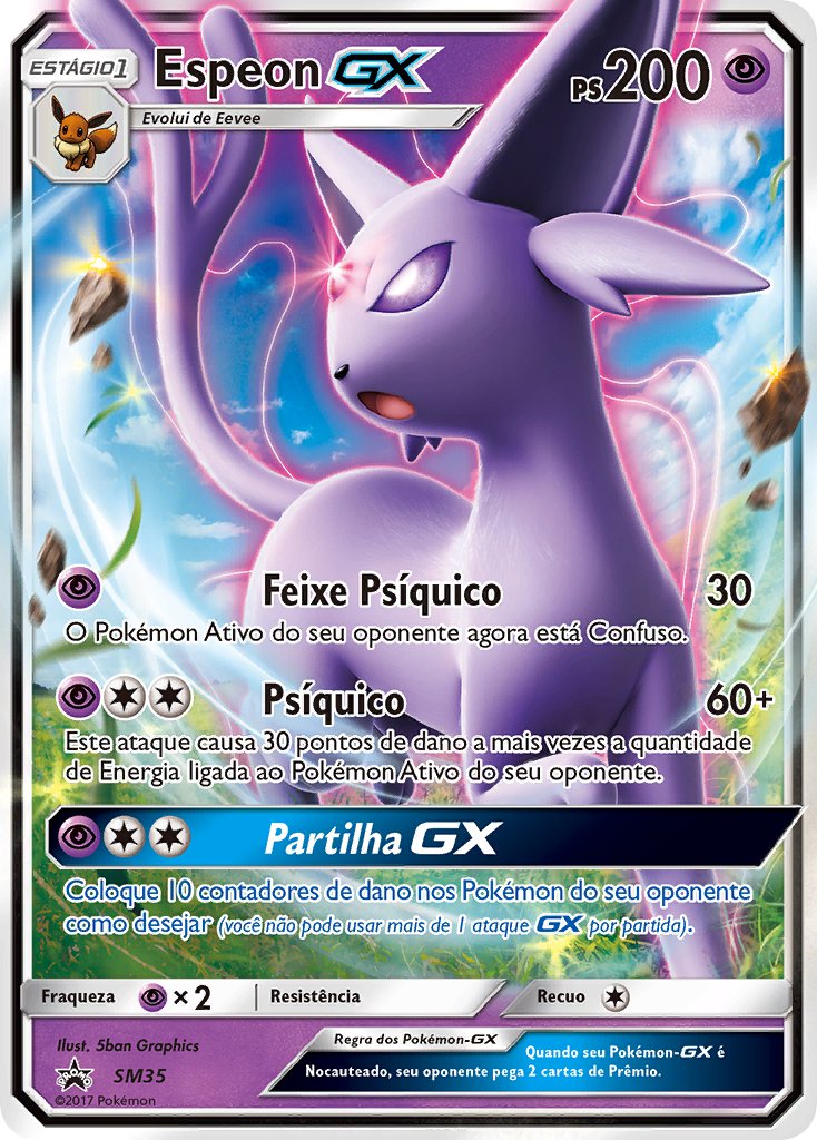 Espeon GX SM35 — Sun & Moon Promos (Portuguese Pokémon TCG card)