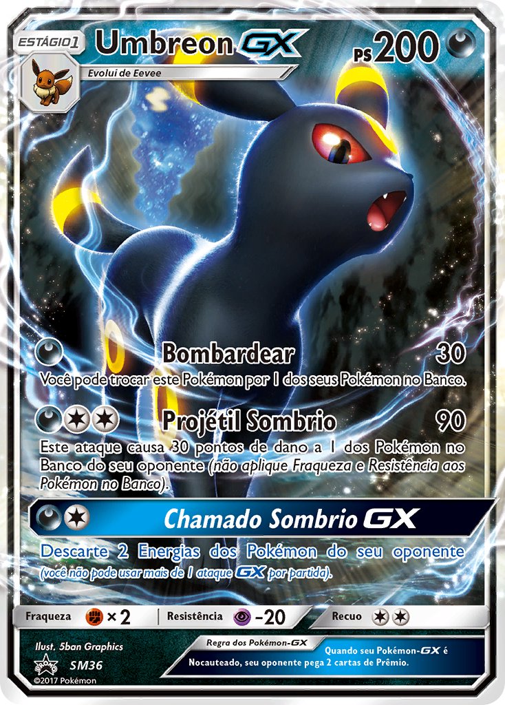 Umbreon GX SM36 — Sun & Moon Promos (Portuguese Pokémon TCG card)