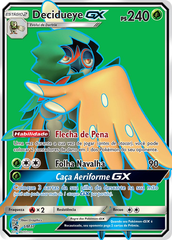 Decidueye GX SM37 — Sun & Moon Promos (Portuguese Pokémon TCG card)