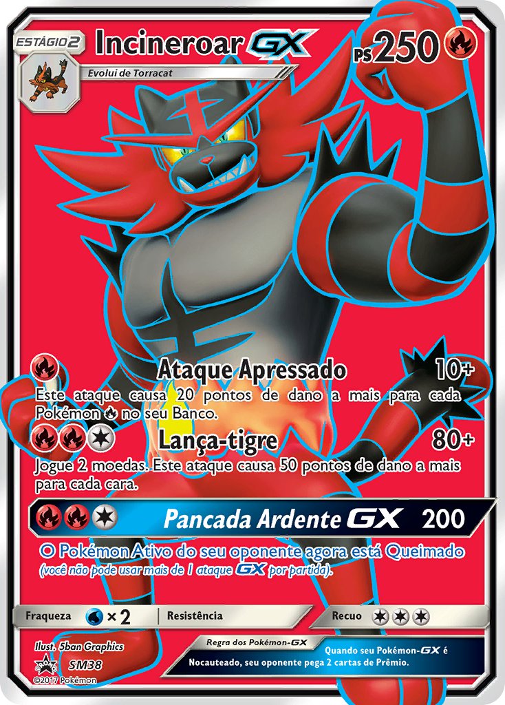 Incineroar GX SM38 — Sun & Moon Promos (Portuguese Pokémon TCG card)