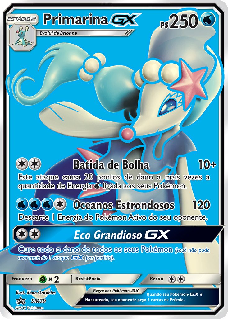 Primarina GX SM39 — Sun & Moon Promos (Portuguese Pokémon TCG card)