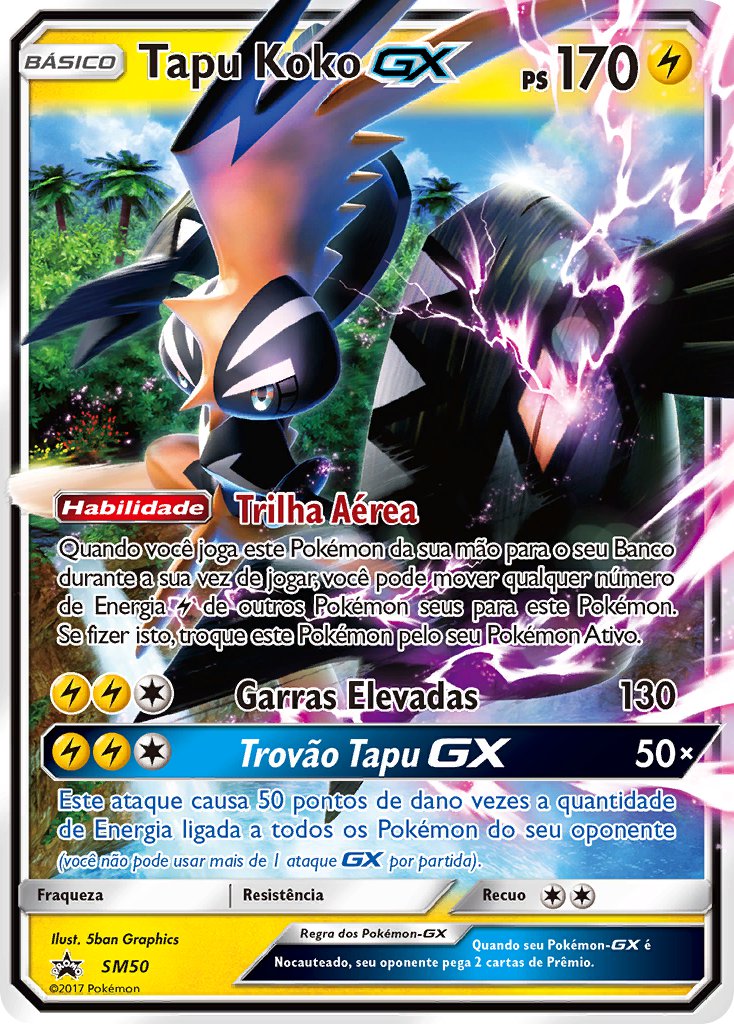 Tapu Koko GX SM50 — Sun & Moon Promos (Portuguese Pokémon TCG card)