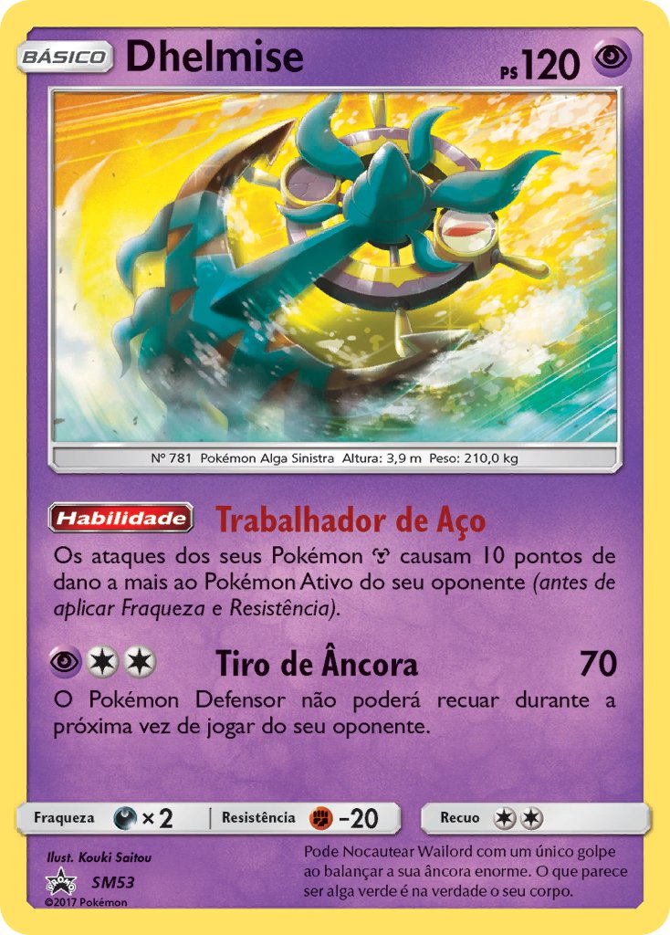 Dhelmise SM53 — Sun & Moon Promos (Portuguese Pokémon TCG card)