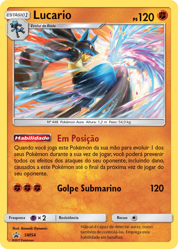 Lucario SM54 — Sun & Moon Promos (Portuguese Pokémon TCG card)
