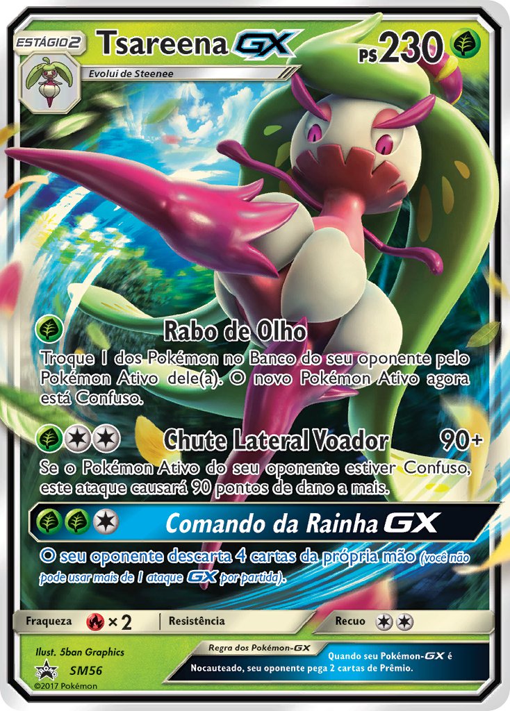 Tsareena GX SM56 — Sun & Moon Promos (Portuguese Pokémon TCG card)