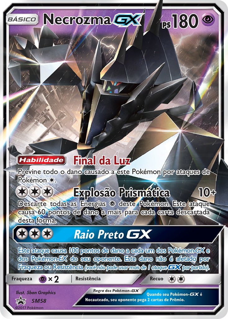 Necrozma GX SM58 — Sun & Moon Promos (Portuguese Pokémon TCG card)