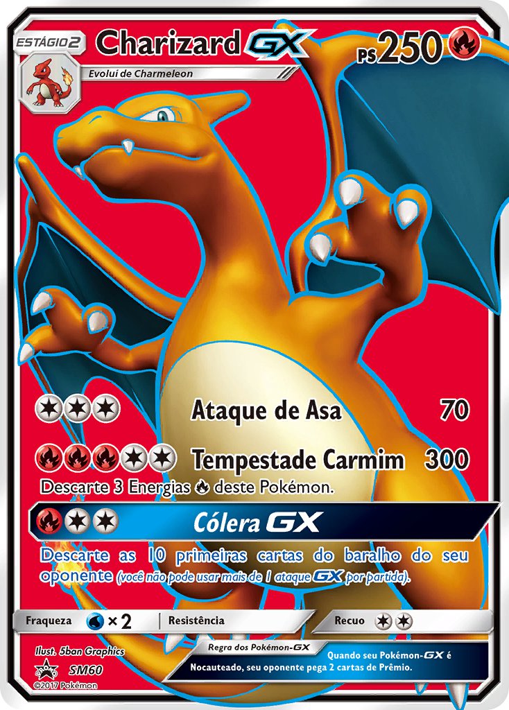 Charizard GX SM60 — Sun & Moon Promos (Portuguese Pokémon TCG card)