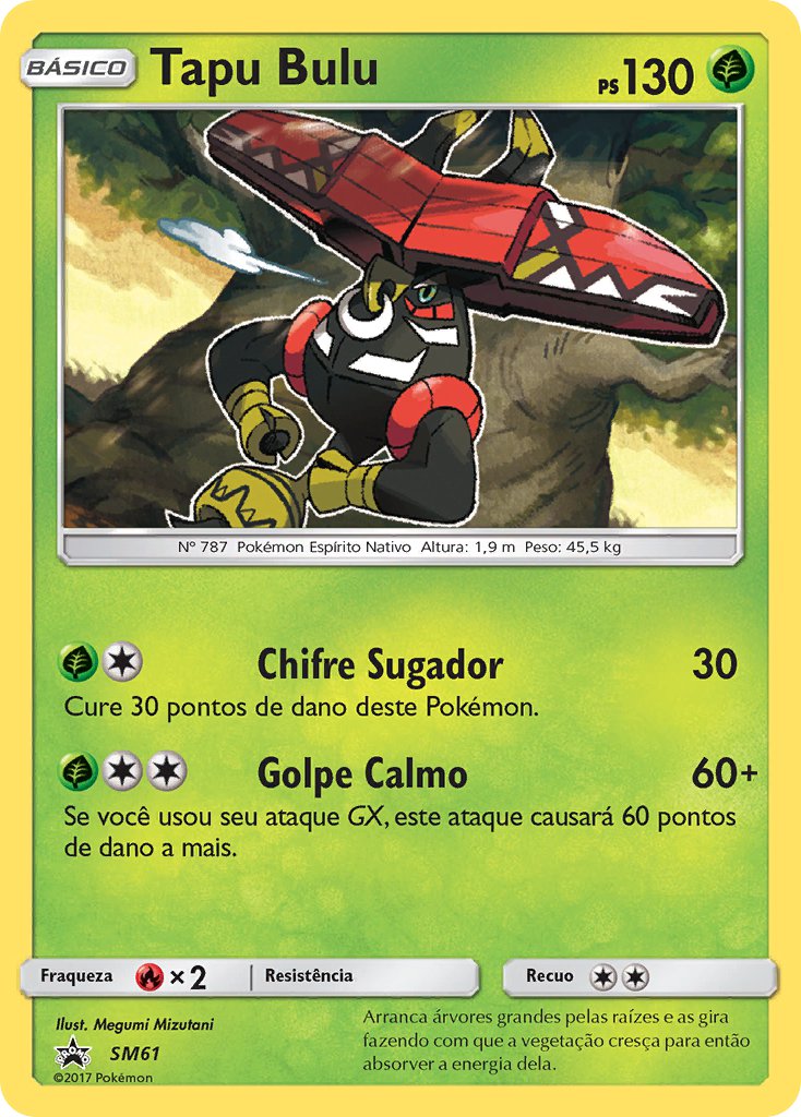 Tapu Bulu SM61 — Sun & Moon Promos (Portuguese Pokémon TCG card)