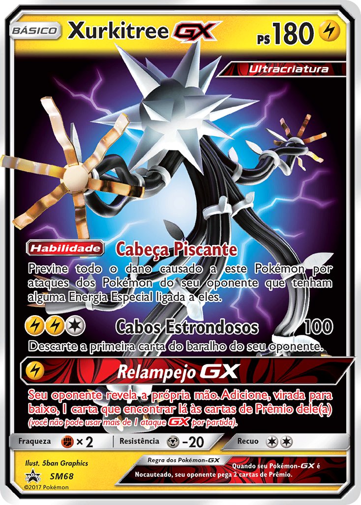 Xurkitree GX SM68 — Sun & Moon Promos (Portuguese Pokémon TCG card)