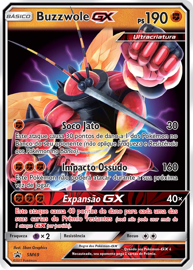 Buzzwole GX SM69 — Sun & Moon Promos (Portuguese Pokémon TCG card)