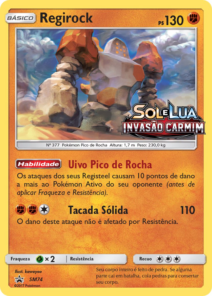 Regirock SM74 — Sun & Moon Promos (Portuguese Pokémon TCG card)