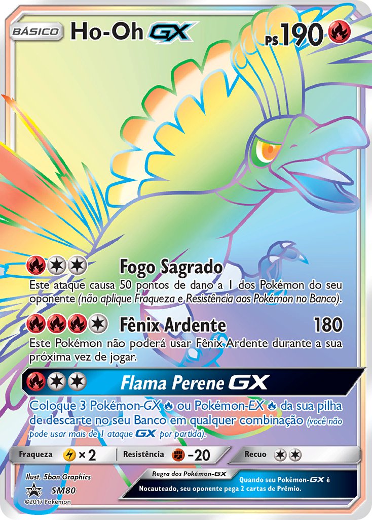 Ho-Oh GX SM80 — Sun & Moon Promos (Portuguese Pokémon TCG card)