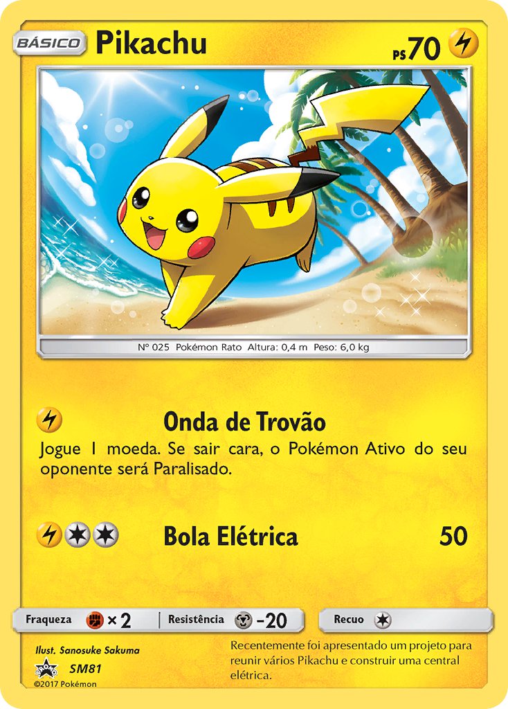 Pikachu SM81 — Sun & Moon Promos (Portuguese Pokémon TCG card)
