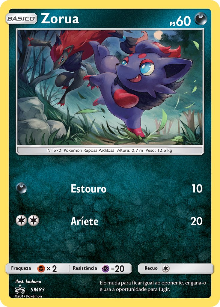 Zorua SM83 — Sun & Moon Promos (Portuguese Pokémon TCG card)