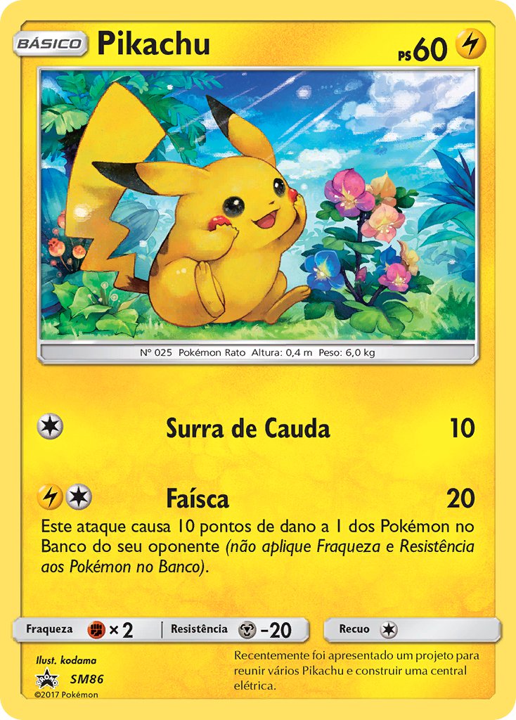 Pikachu SM86 — Sun & Moon Promos (Portuguese Pokémon TCG card)