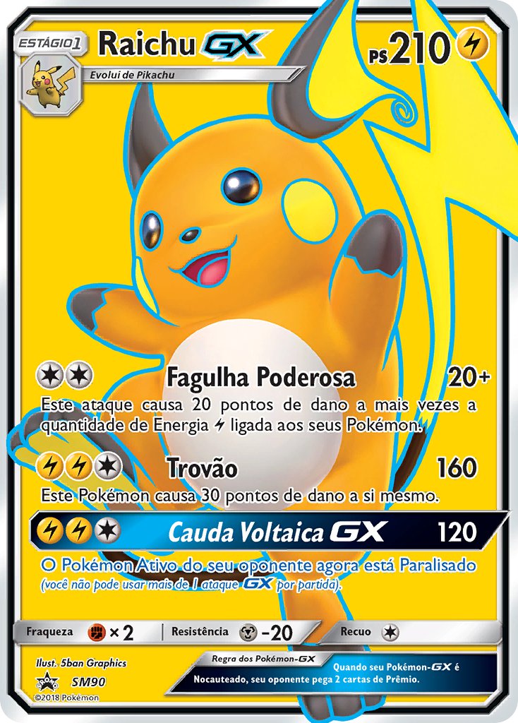 Raichu GX SM90 — Sun & Moon Promos (Portuguese Pokémon TCG card)