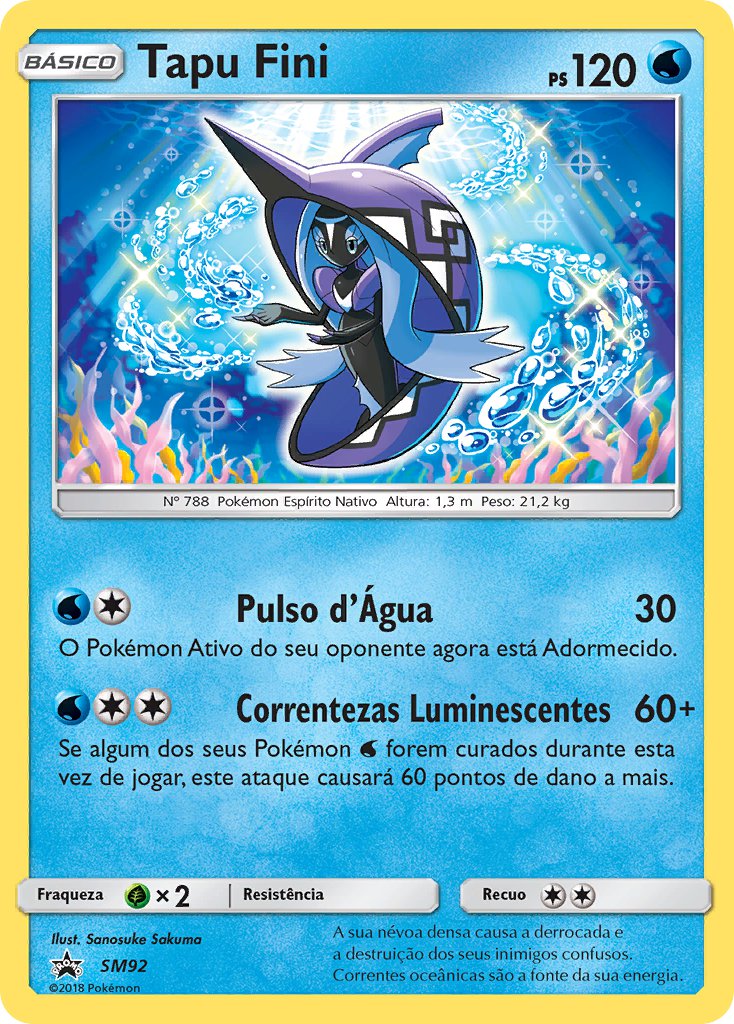 Tapu Fini SM92 — Sun & Moon Promos (Portuguese Pokémon TCG card)
