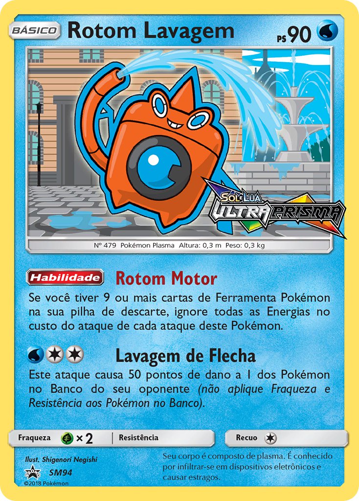 Rotom Lavagem SM94 — Sun & Moon Promos (Portuguese Pokémon TCG card)