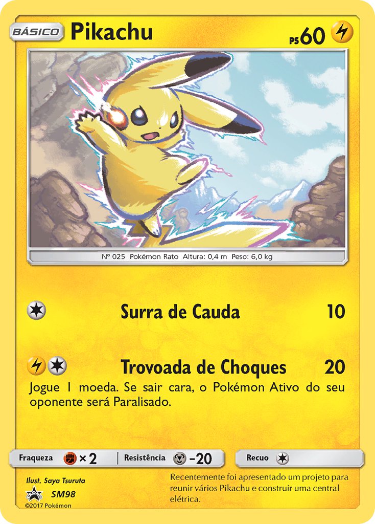 Pikachu SM98 — Sun & Moon Promos (Portuguese Pokémon TCG card)