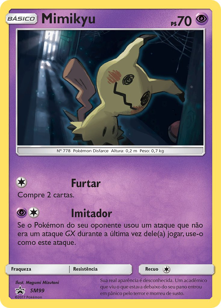 Mimikyu SM99 — Sun & Moon Promos (Portuguese Pokémon TCG card)