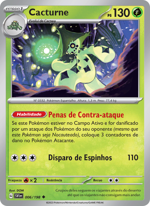 Cacturne 006 — Escarlate e Violeta (Portuguese Pokémon TCG card)