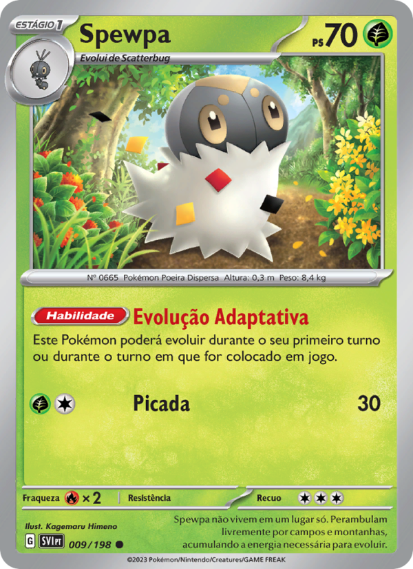 Spewpa 009 — Escarlate e Violeta (Portuguese Pokémon TCG card)