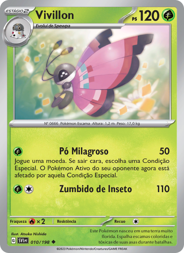 Vivillon 010 — Escarlate e Violeta (Portuguese Pokémon TCG card)