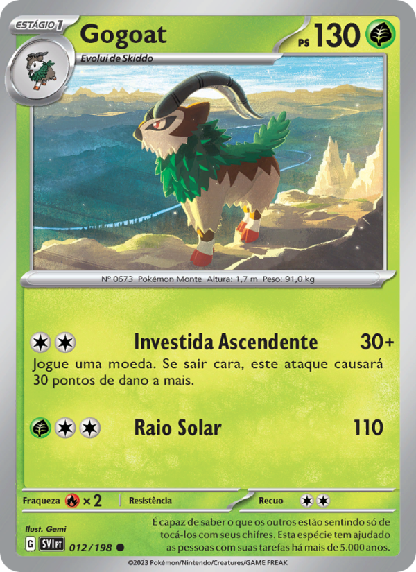 Gogoat 012 — Escarlate e Violeta (Portuguese Pokémon TCG card)