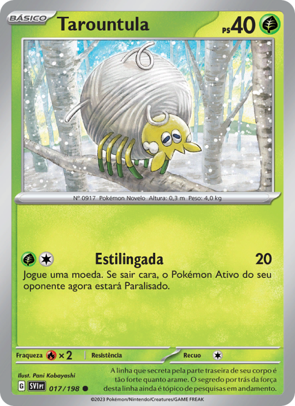 Tarountula 017 — Escarlate e Violeta (Portuguese Pokémon TCG card)